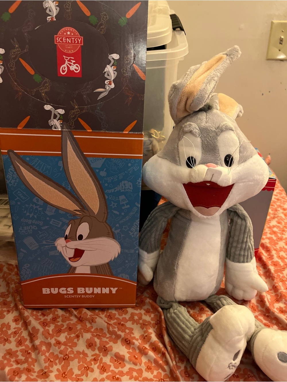 Scentsy Bugs Bunny Plush - Gray, White & Cream